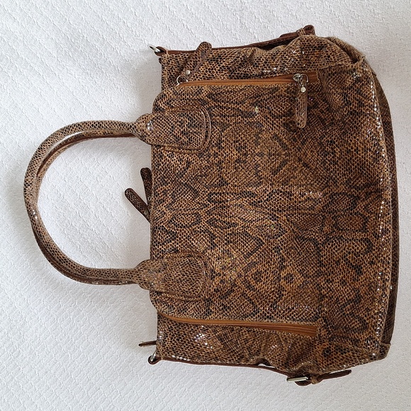 🦎 Reptile Leather shoulder bag / purse. Vintage. Awesome. Roomy. - Picture 1 of 14